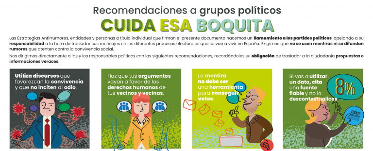 Estrategias Antirrumores de toda España instan a los grupos políticos a comprometerse contra la difusión de bulos en las campañas electorales